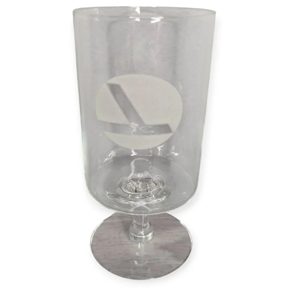 Vintage 1980s Eastern Airlines Logo Etched Cordial Shot Liquor Glass w/Stem